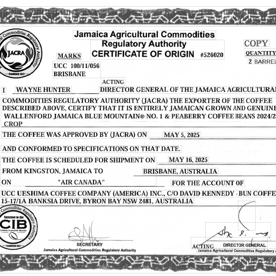 Jamaican Blue Mountain Peaberry - Wallenford